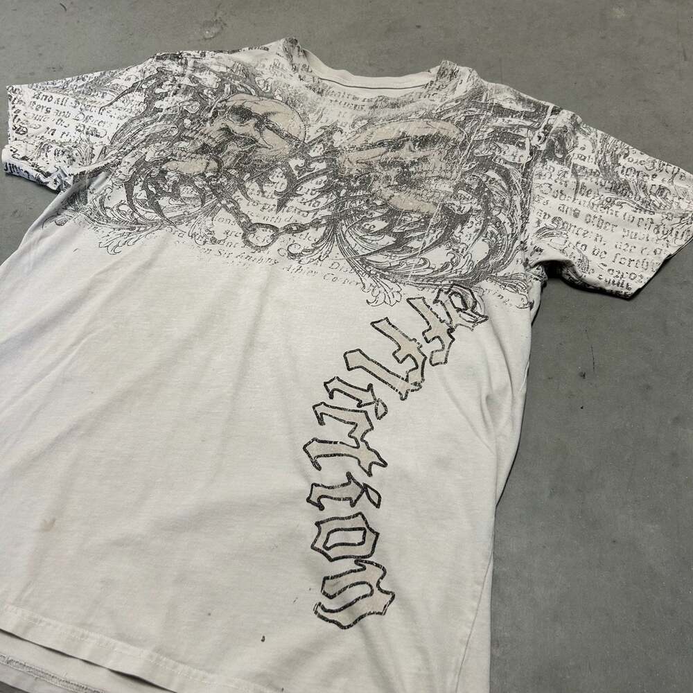 Affliction 'Collapse' Men's Graphic T-Shirt, Size XL, Off-White
